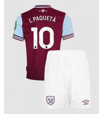 West Ham United Lucas Paqueta #10 Hemmakläder Barn 2024-25 Kortärmad (+ Korta byxor)